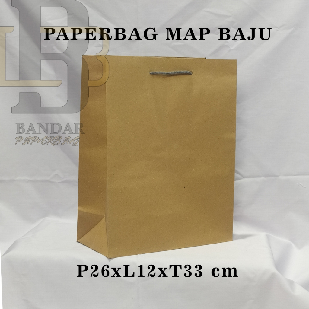 

PAPERBAG UKURAN R-12 P26 X L12 X T33 CM UNTUK BAJU GAMIS DLL