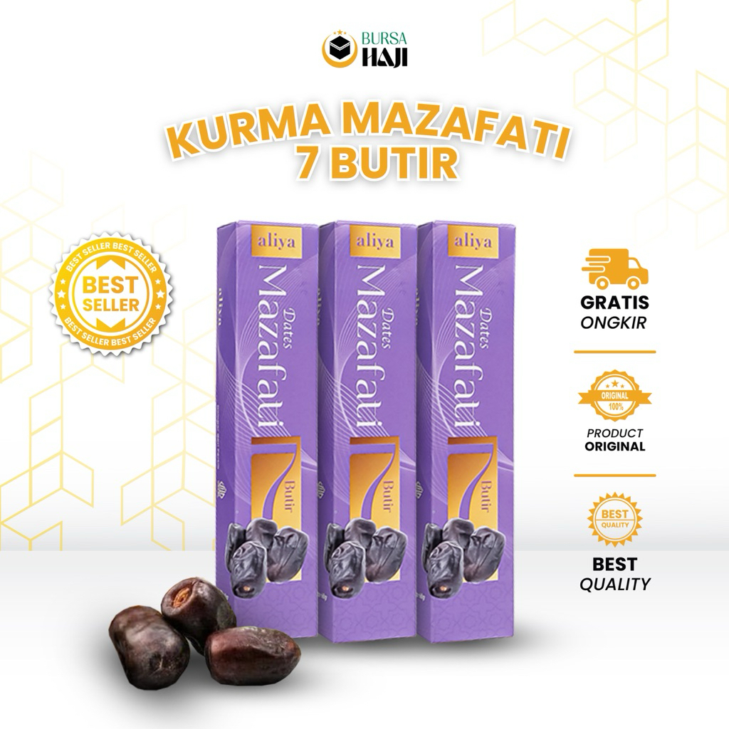 

Kurma Mazafati 7 Butir Hampers Minipack Premium Oleh Oleh Haji Umroh Aliya