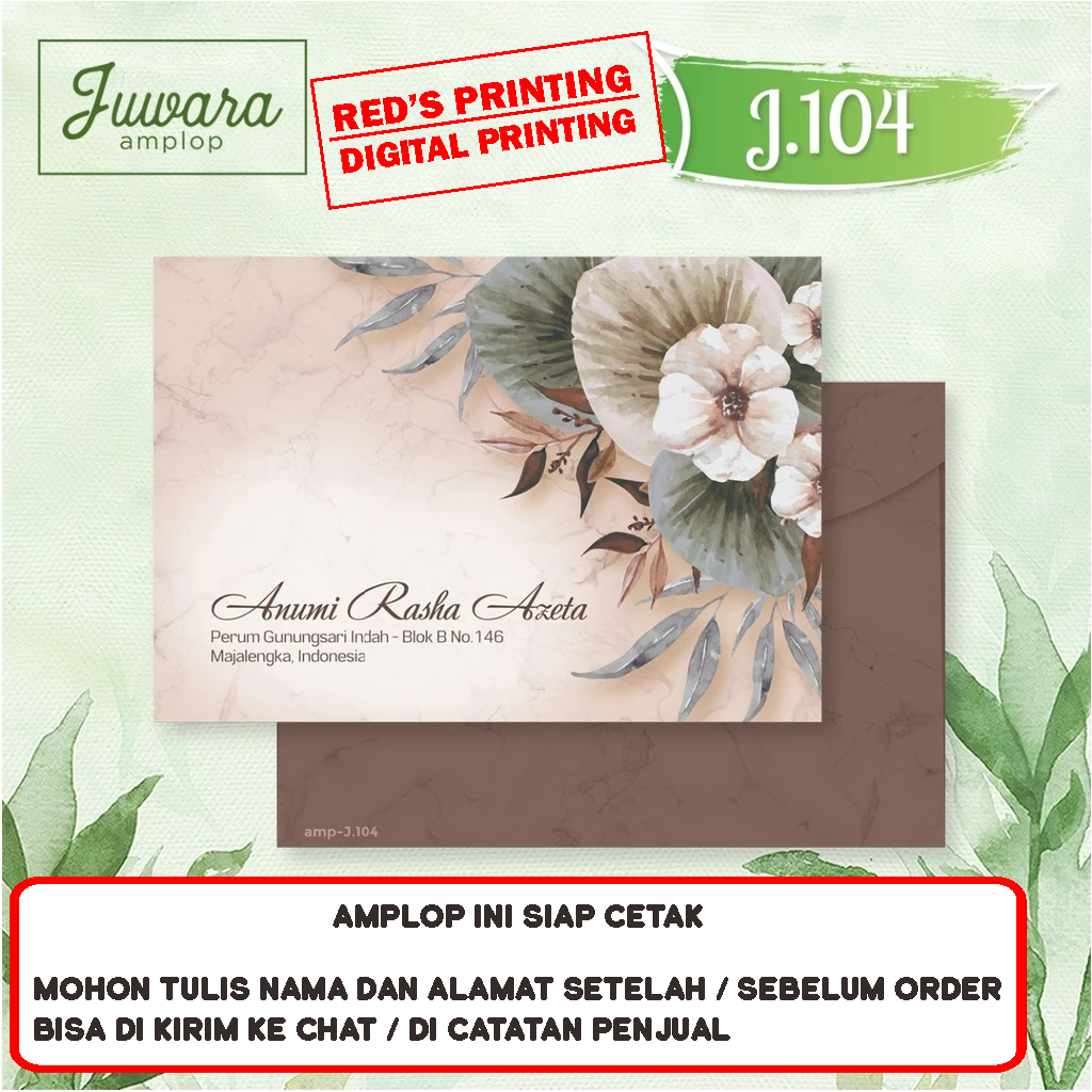 

Amplop Jawara J 104 Isi 50 pcs Sudah Cetak Nama dan Alamat