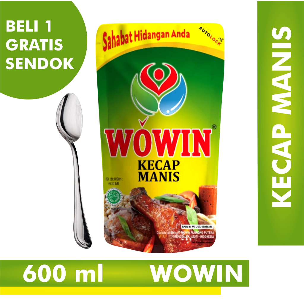 

KECAP MANIS WOWIN 600ML POUCH REFILL GRATIS SENDOK MAKAN CANTIK
