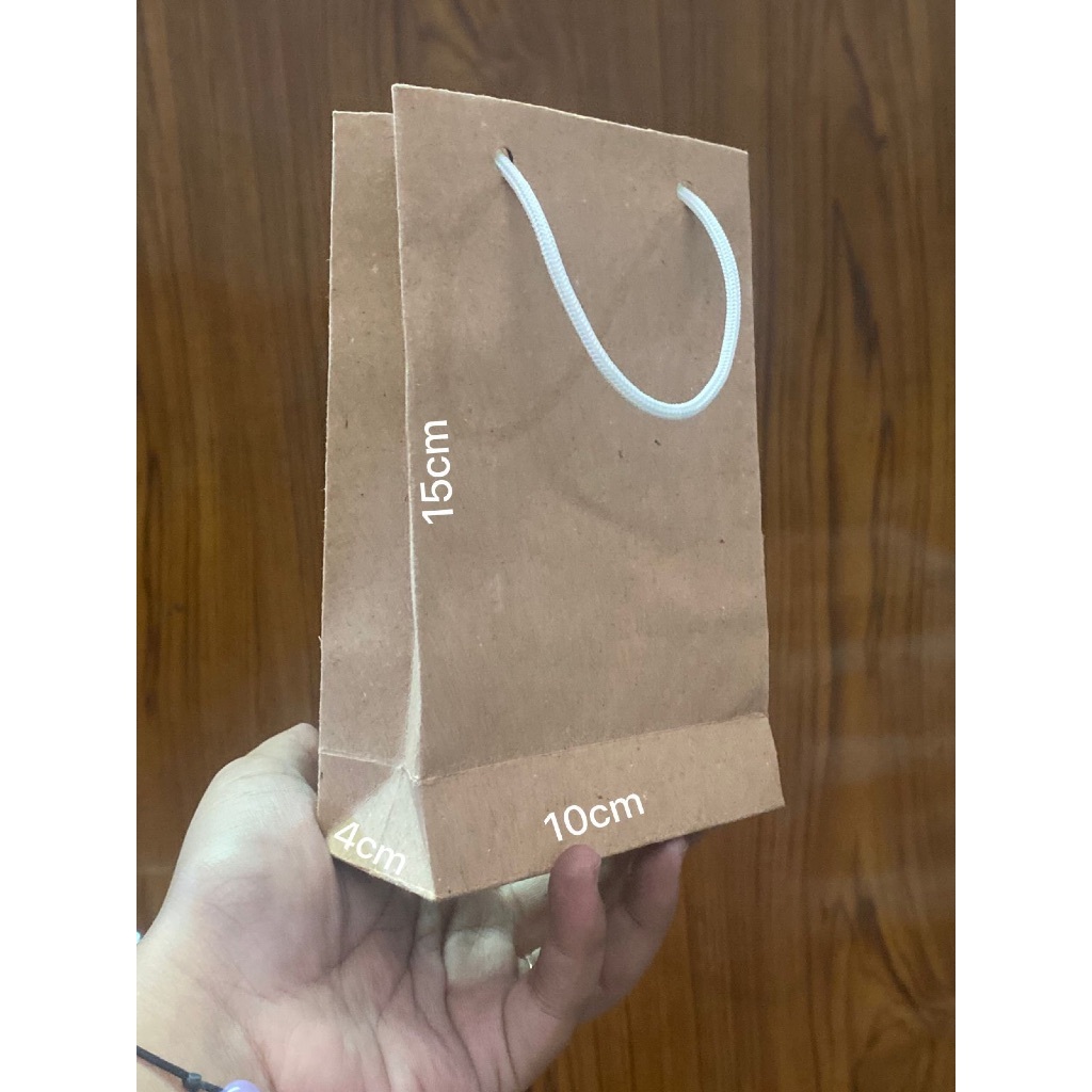 

Paper Bag Tali Tebal Murah Kraft Coklat Polos 15x10x4 Harga 1PCS