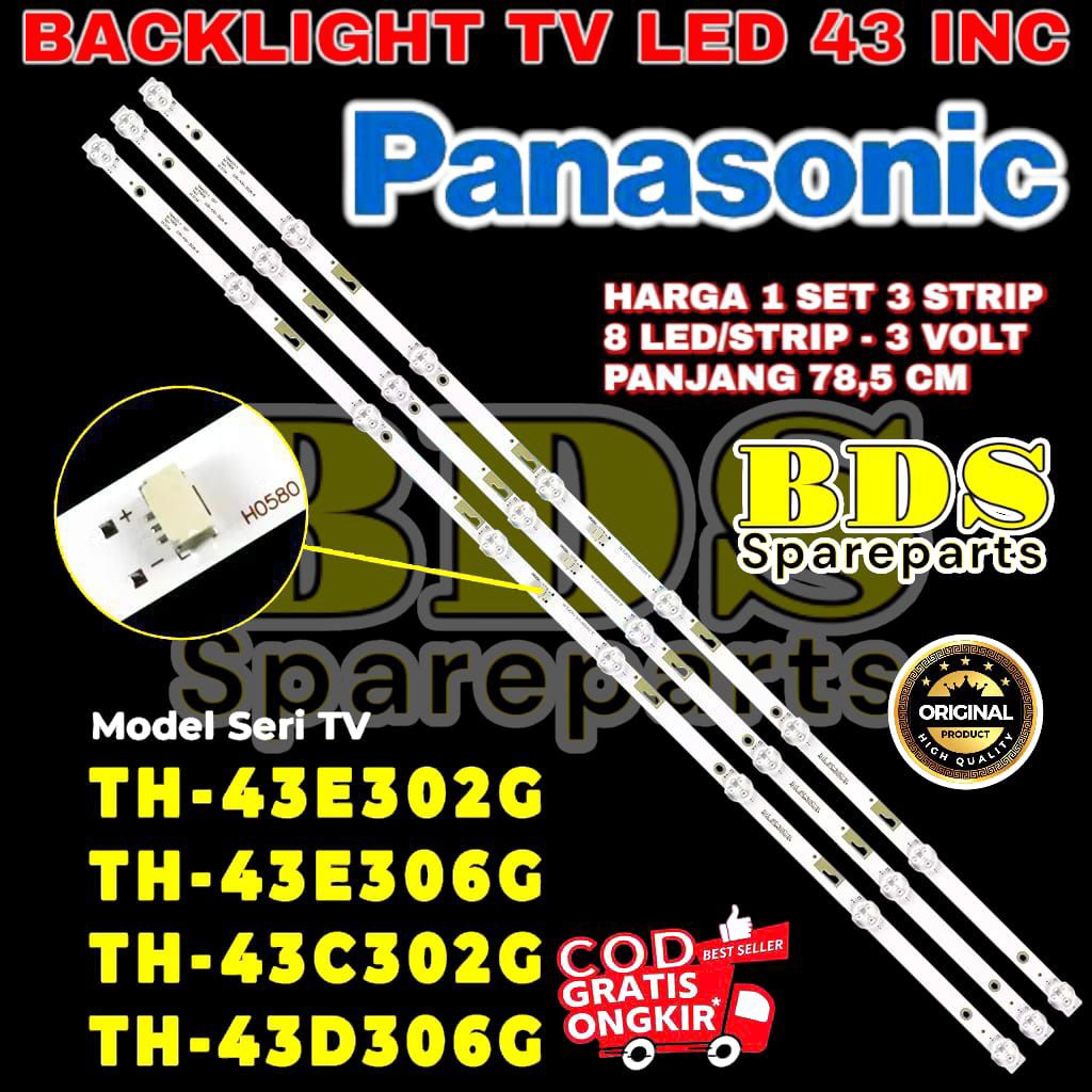 BACKLIGHT TV LED PANASONIC 43 INC TH-43C302G TH-43D306G TH-43E306G TH-43E302G