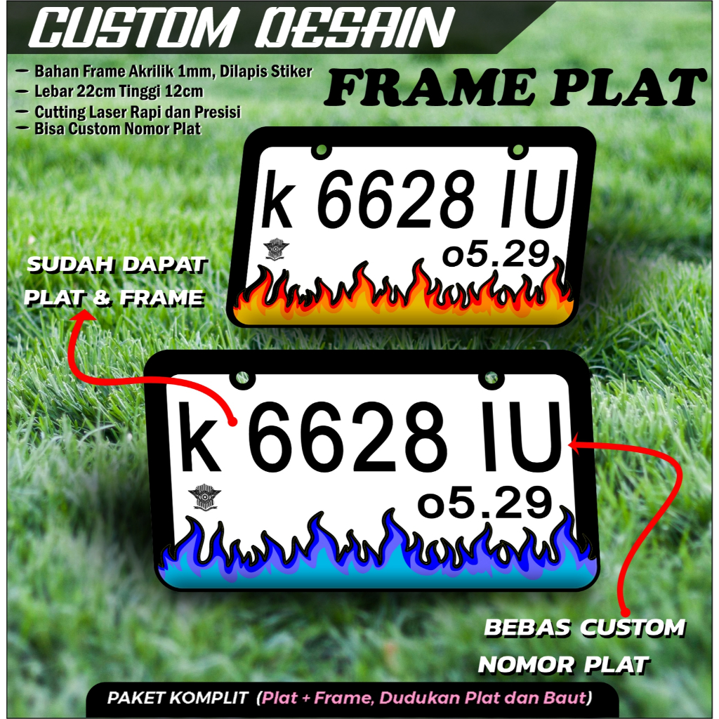 Plat Nomor Custom Frame Dan Plat ,VARIASI MOTOR Model Proper JDM Keren Bisa Custom