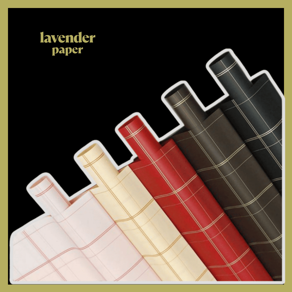 

Isi 20 LEMBAR Kertas Buket Bunga Motif Garis Flower Wrapping Cellophane Paper KB094