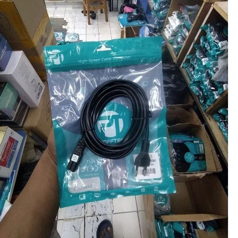 Kabel Power Printer Lubang 2 Profftech  panjang 3 Meter