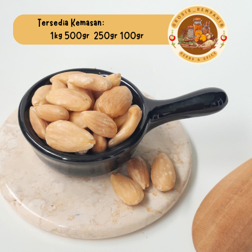 

Almond blanced roasted / almond tanpa kulit panggang