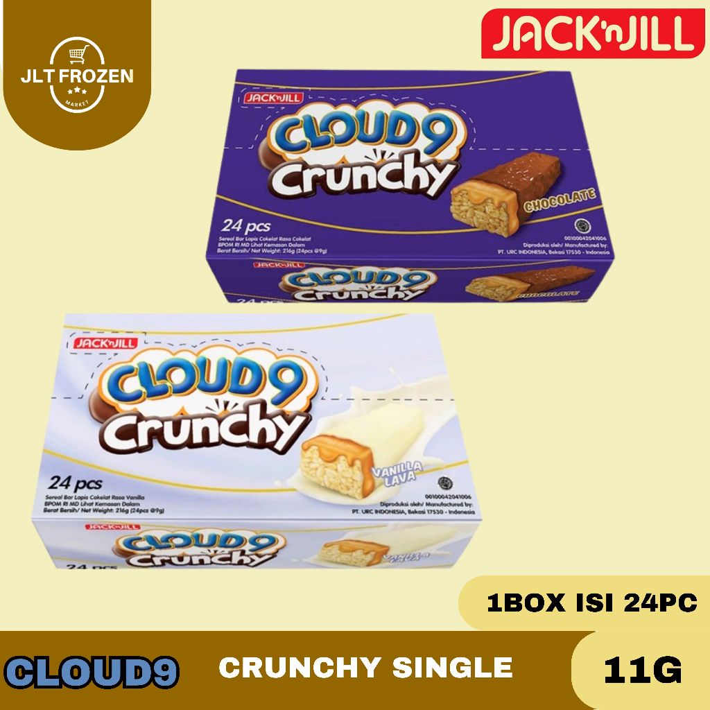

Cloud 9 Crunchy Wafer / Rice Crispy Caramel Vaanilla Lava / Coklat Caramel Kemasan 11gr 1Box isi 24pcs