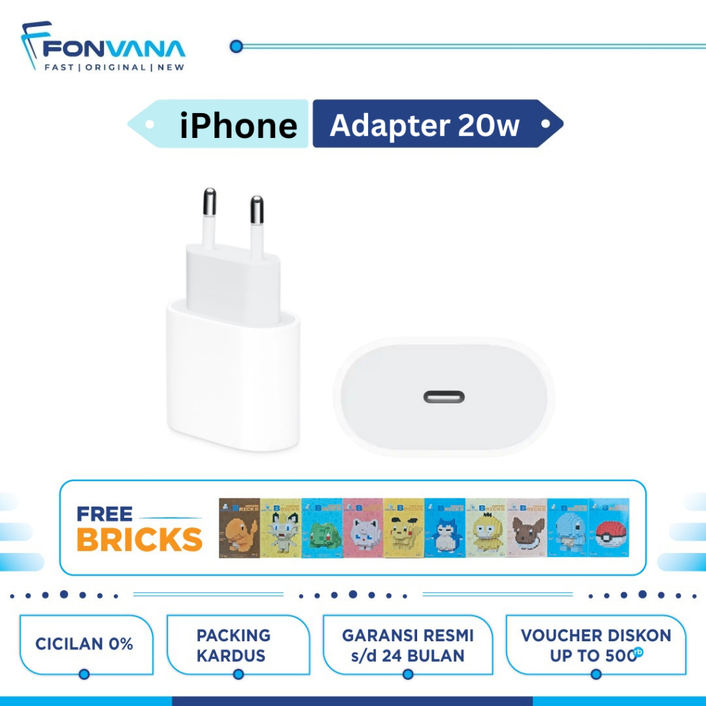 iPhone Charger Adapter 20W USB-C Power Adapter | Garansi Resmi