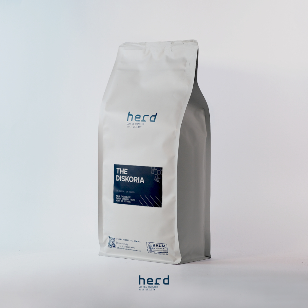 

Herd Coffee Roaster Kopi Arabika Robusta The Diskoria 1 KG Es Kopi Susu Espresso Blend