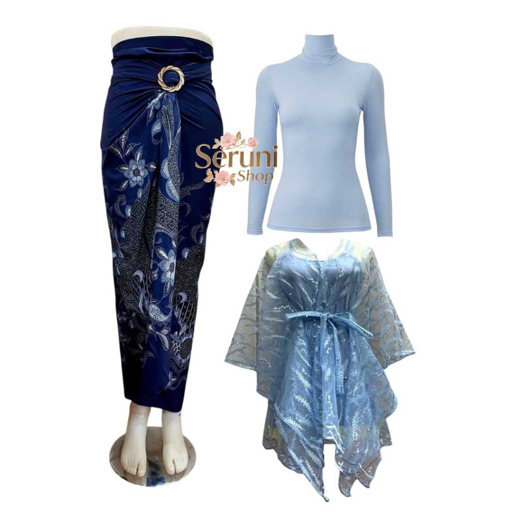 Setelan Outer dan Batik Elegan dengan manset – Outer Pita dan Rok Lilit Modern