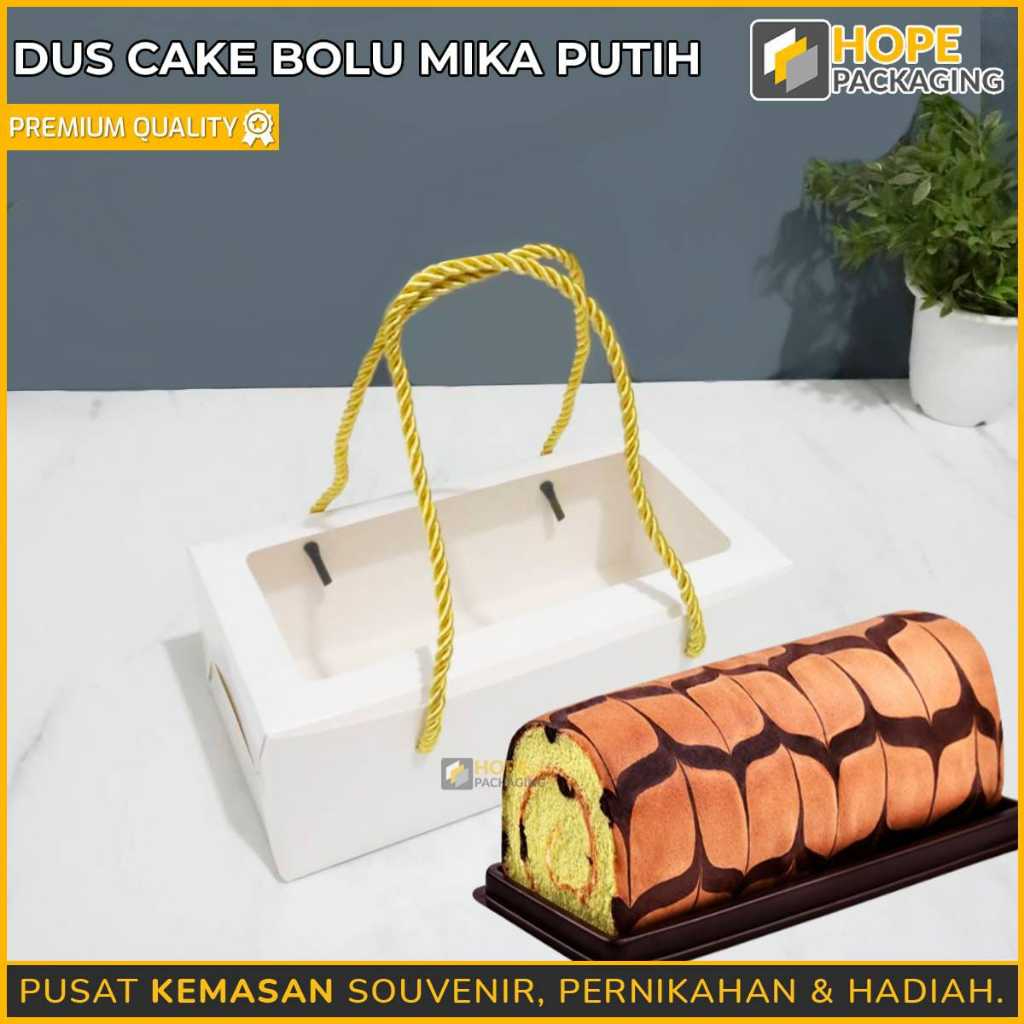 

Cake Box Bolu Mika Putih/ Box Bolu Gulung Elegan Premium [196793]