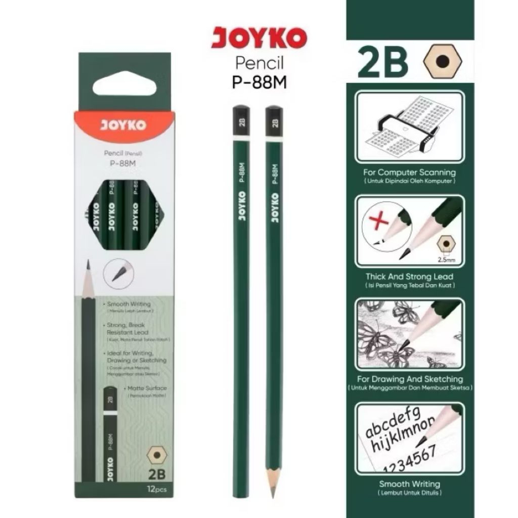 

Pencil Pensil Joyko P-88M Matte 2B 1 Pcs