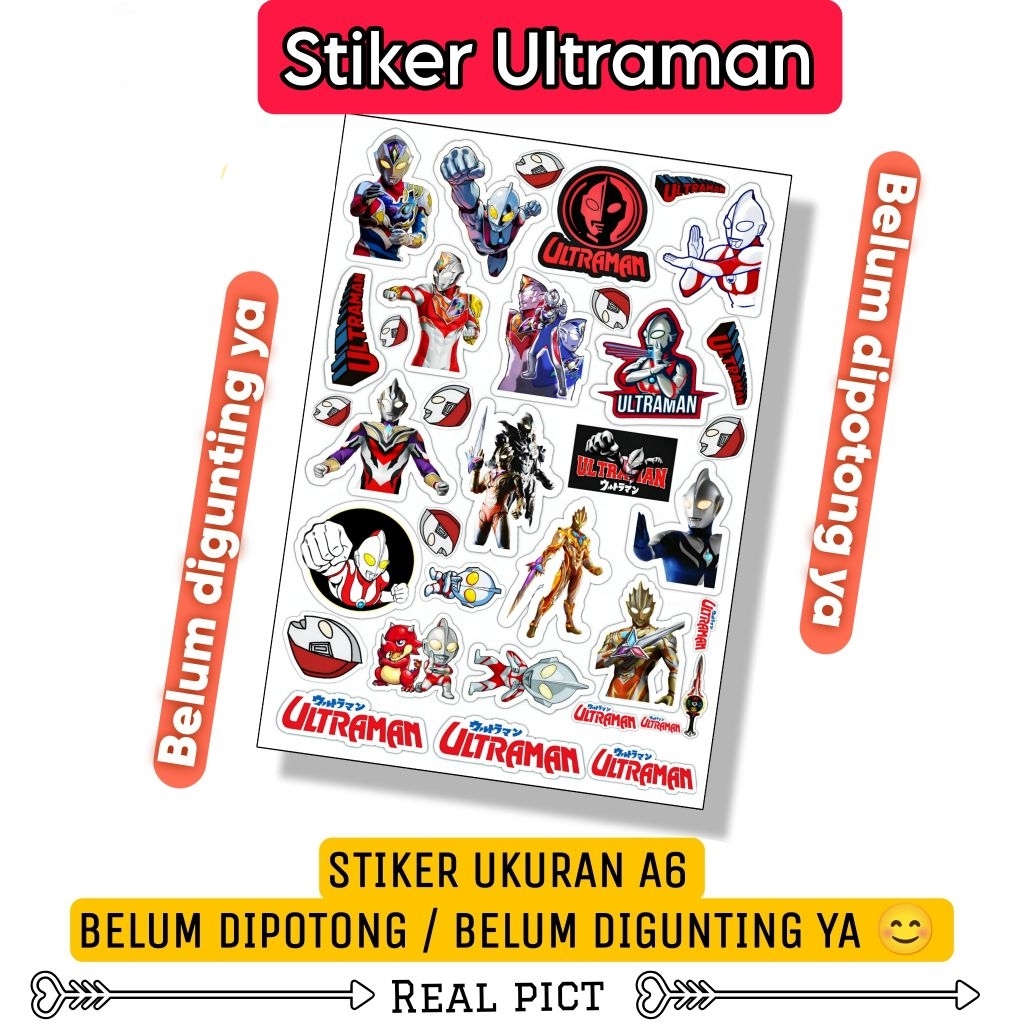 

STIKER ULTRAMAN / STIKER BELUM DIPOTONG BAHAN VINYL UKURAN A6 / STICKER / STIKER KARAKTER LUCU