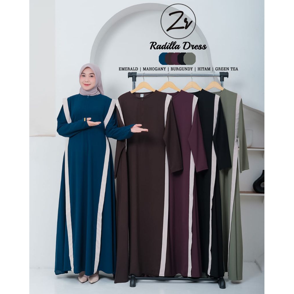 RADILLA DIANA YASMIN HASIFA Dress Bahan Sabrina ORI by ZR Fashion// RADILLA DIANA Dress ZR Fashion//