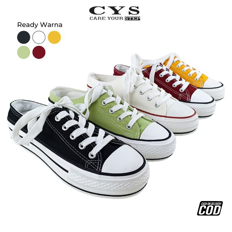 CYS Sepatu Sekolah Sneakers Cewek Cowok Kasual Tali Kanvas Import Korea Fashion Kekinian SPT 07