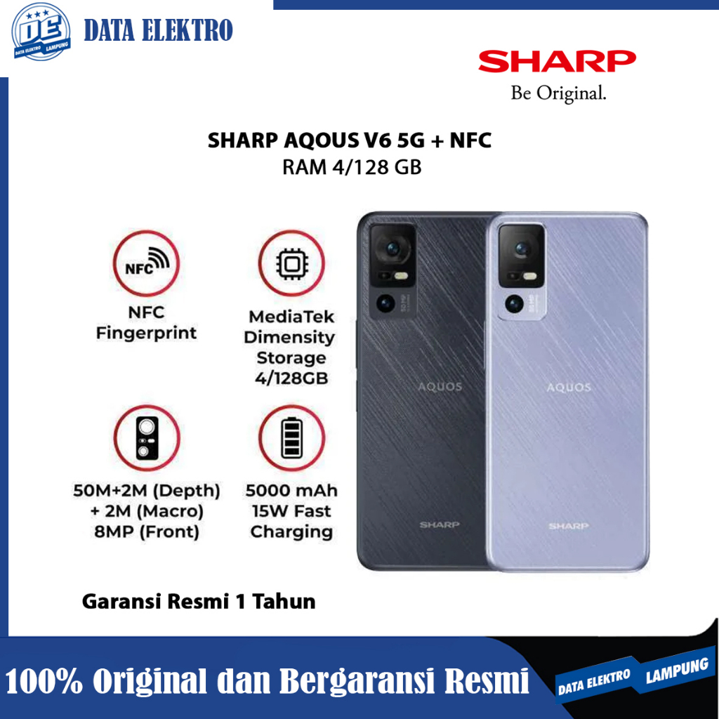 HP SHARP SHARP V6 5G + NFC RAM 4/128 GB Garansi Resmi 1 Tahun