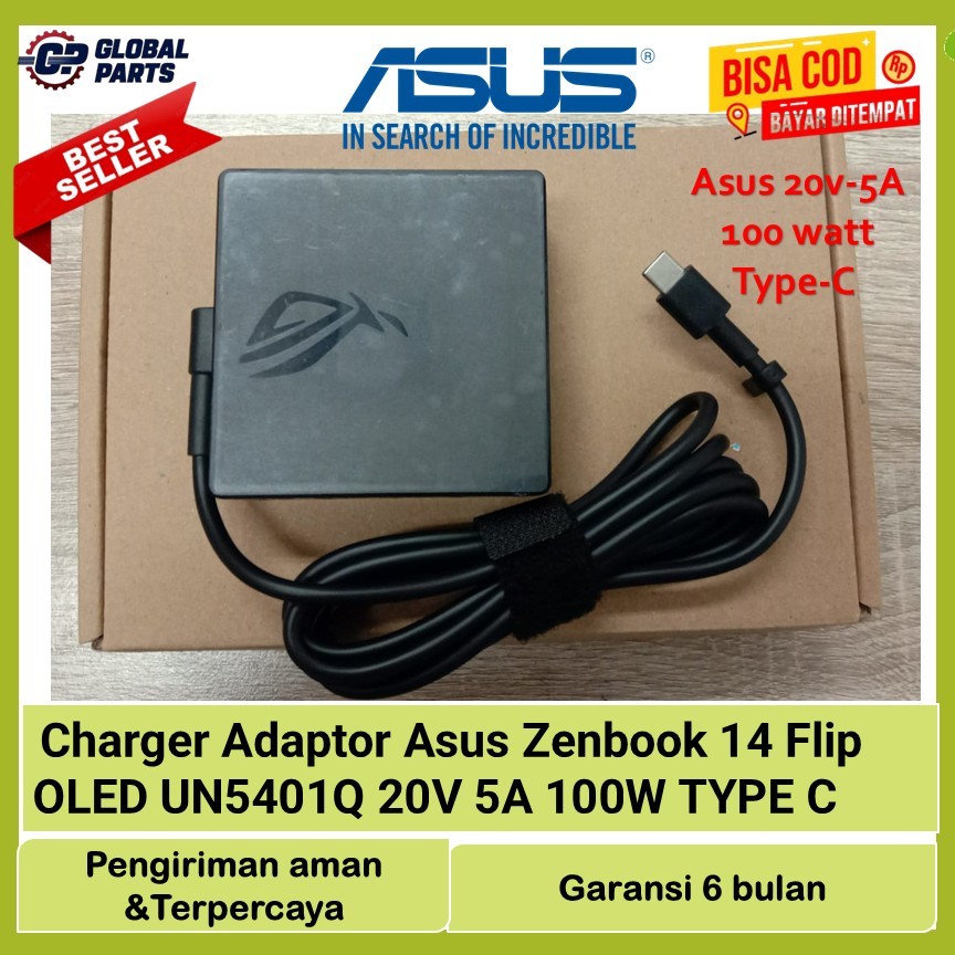 Charger Adaptor Asus Zenbook 14 Flip OLED UN5401Q 20V 5A 100W TYPE C