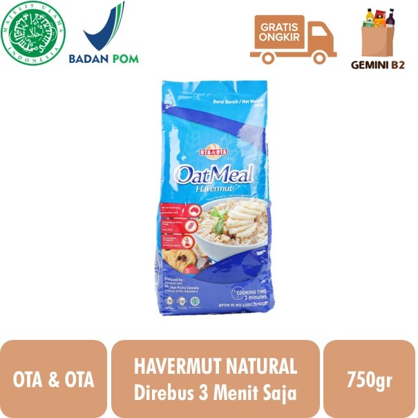 

[oddsolshop] pekanbaru/Ota Ota Oat Meal Havermut Natural 750GR