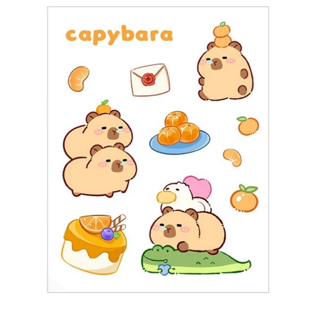 

SK 236 - Sticker dekorasi capybara / sticker DIY / sticker PET anti air /Sticker lucu bentuk animal