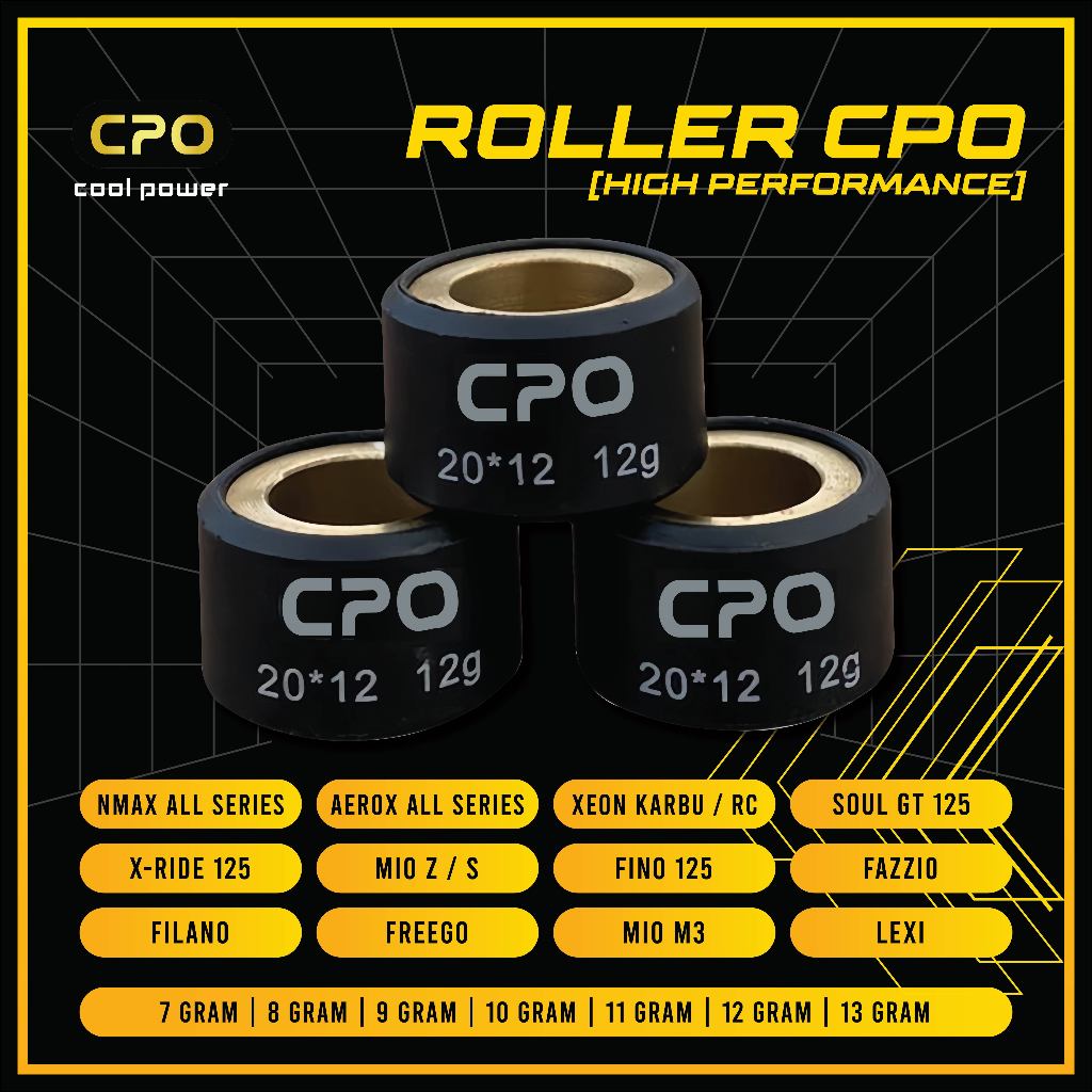 Roller NMAX Roller AEROX LEXI Roller Mio M3 Soul GT Xeon Xride 125 CPO Cool Power
