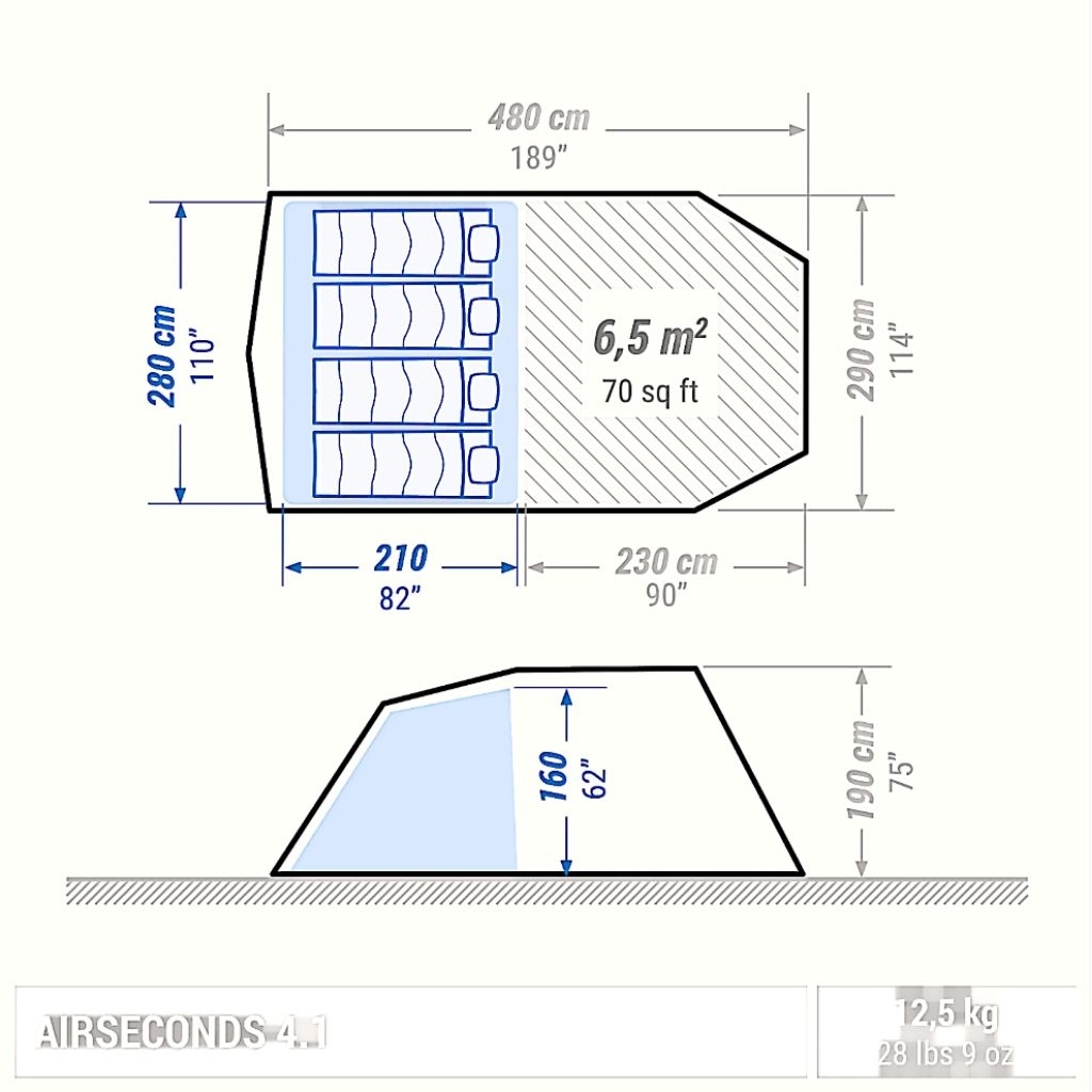 Tenda Quechua 4.1 family XL air second