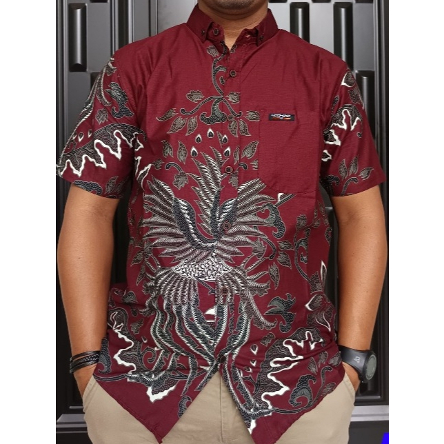 FZ Kemeja Batik Lengan Pendek Pria Dewasa Slimfit Katun Premium