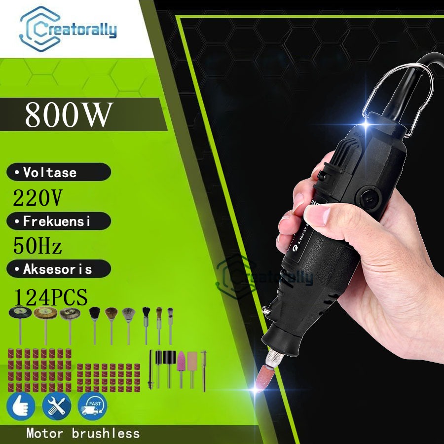 Creatorally bor mini listrik set lengkap bor tuner porting gerinda mini listrik set lengkap