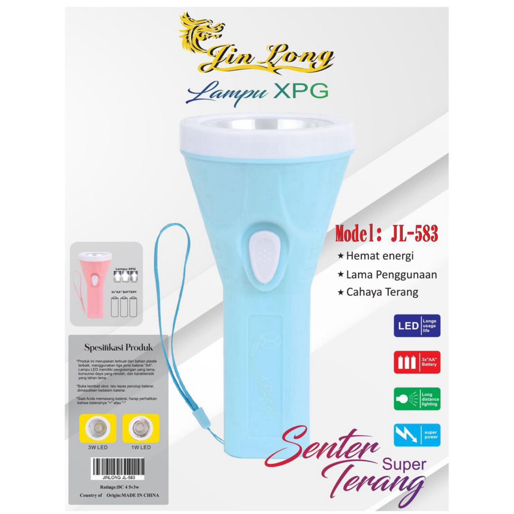 Senter Tangan Menggunakan Baterai AA Jinlong JL-583