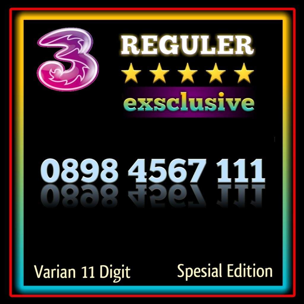 Promo Murah Nomor Cantik Premium Indosat Three 11 Digit spesial varian triple berurutan 111 333 4567