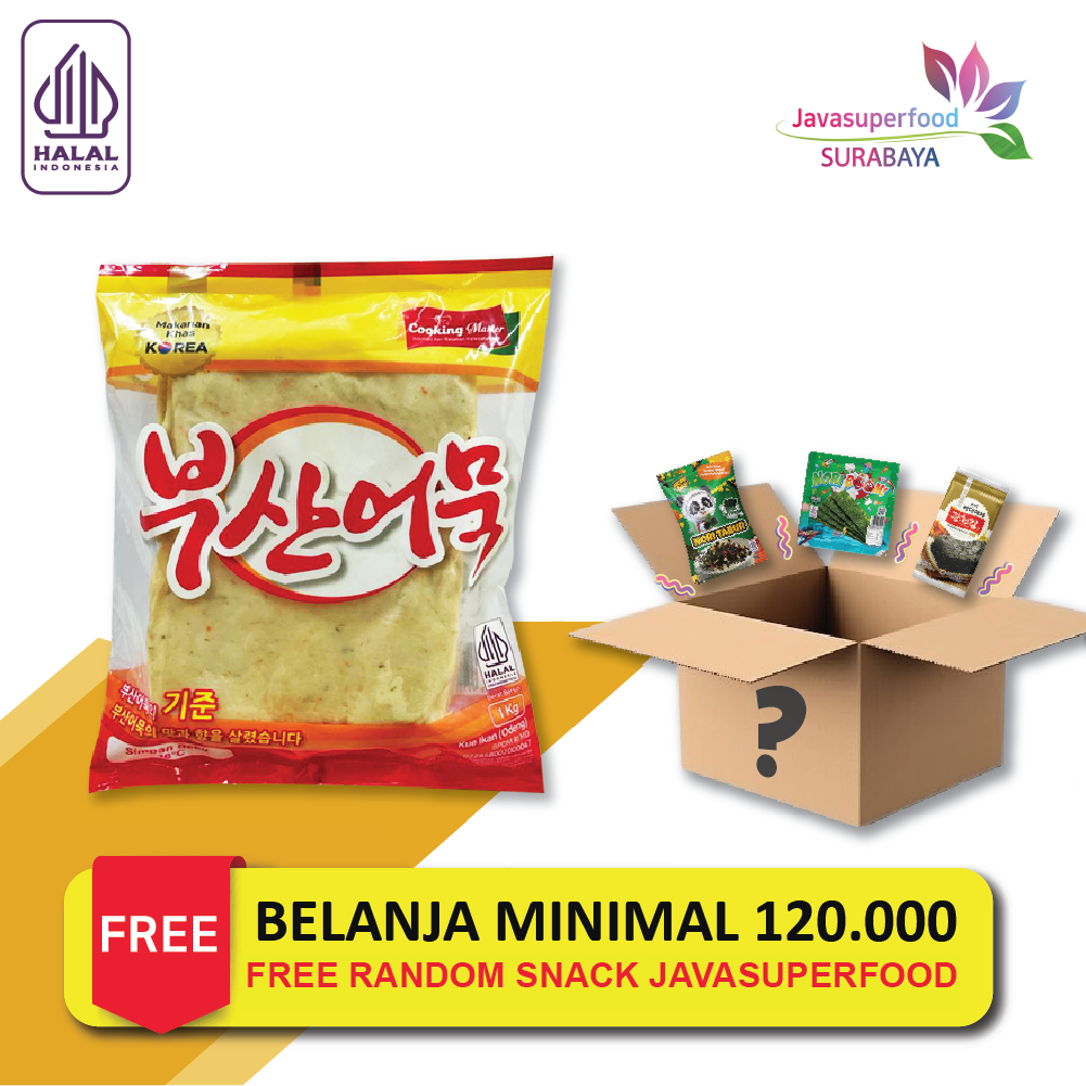 

Busan Eomuk Halal / Korea Fish Cake 1kg Makanan / Cemilan Korea