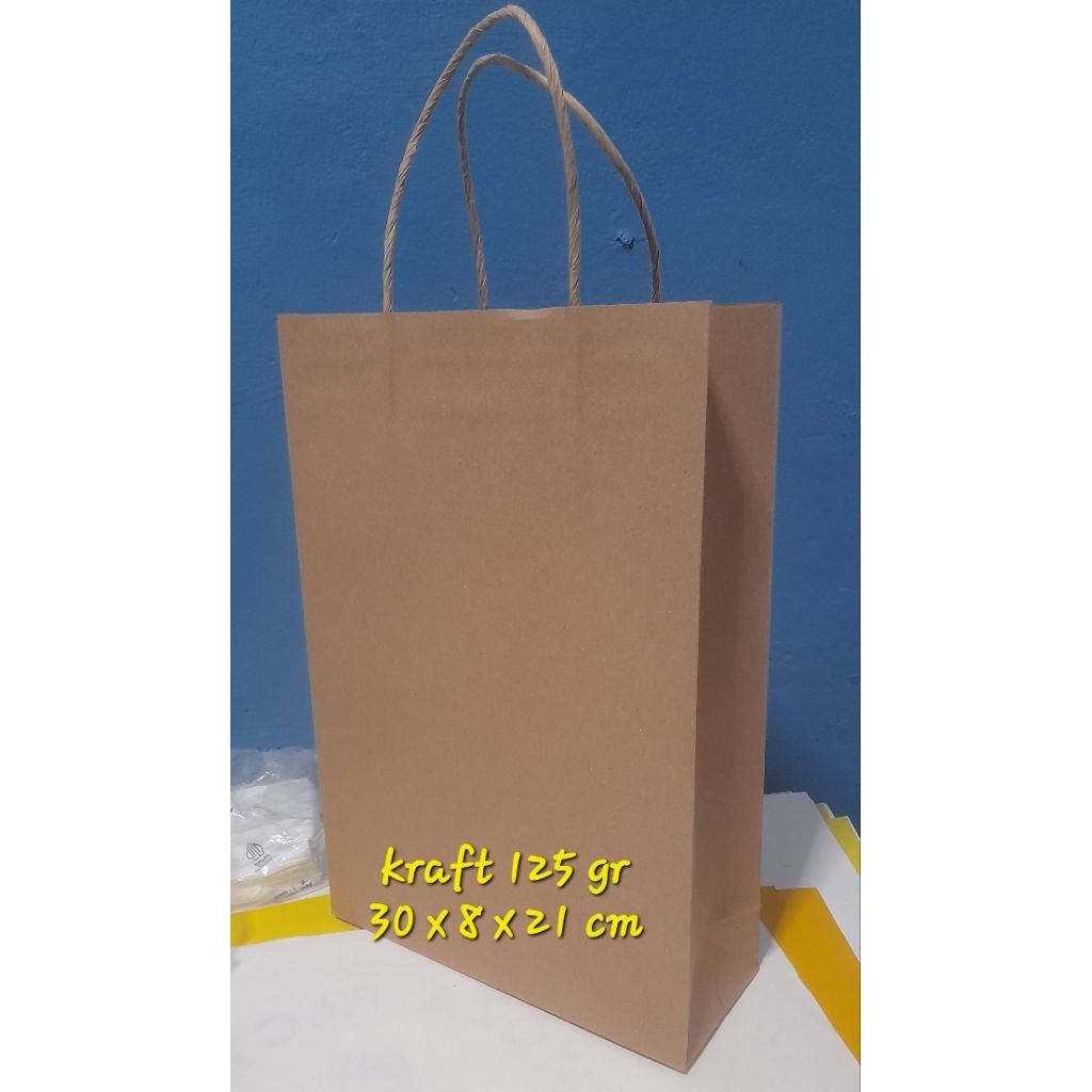 

paperbag kraft 125 gr coklat 30 x 21 x 8 cm.