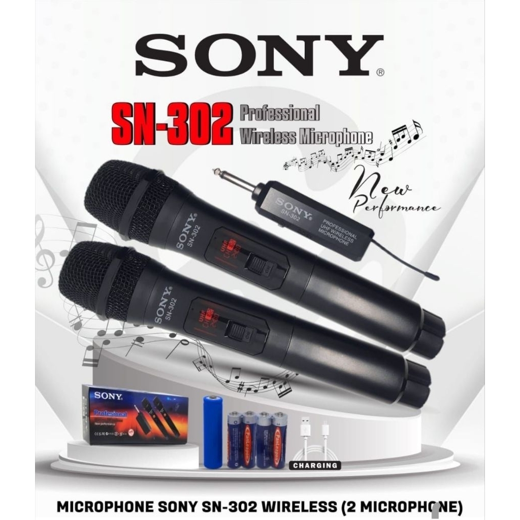 Mic Microphone Mikrofon Wireless SN 301 1 Mic SN 302 2 Mic Mic Microphone Mikrofon Tanpa Kabel