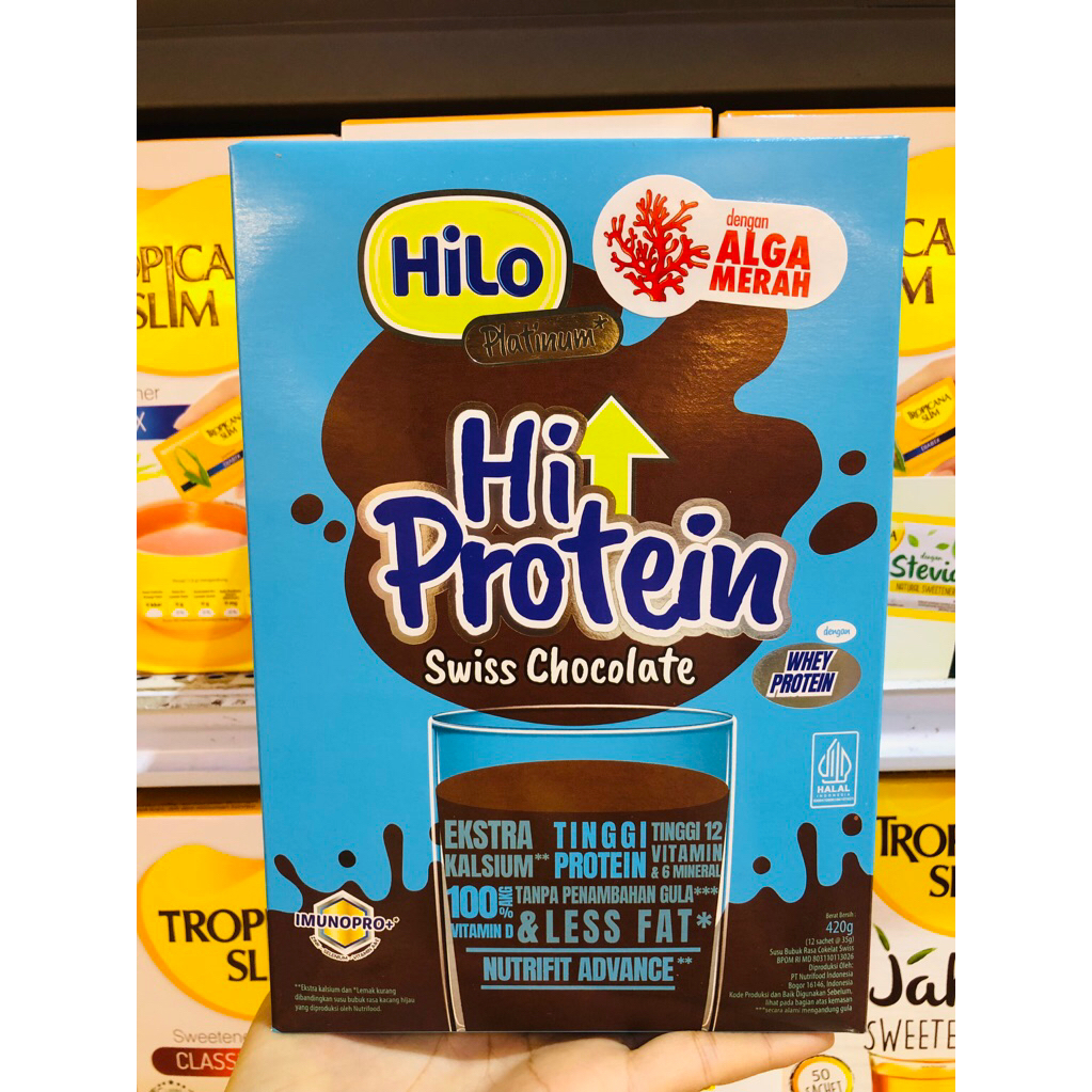 

HILO PLATINUM SWISS CHOCOLATE (12 sachet) expired 2027 susu peninggi badan