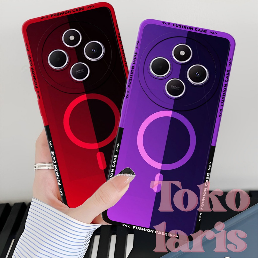 (TL-01) REDMI 14C - POCO C75 motif magsafe ombre garis 967  Silicon Procamera Case New Silicon - Cas