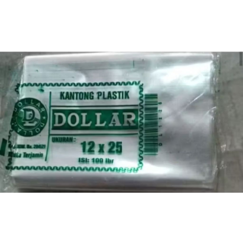 PLASTIk dollar 12x25  1 ikat (5pack/bungkus)