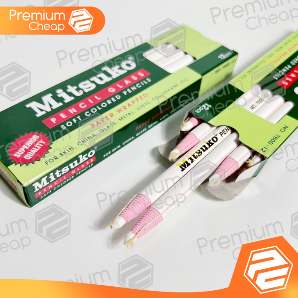 

[12 PCS] Pencil Glass Pensil Kaca Mitsuko - Putih