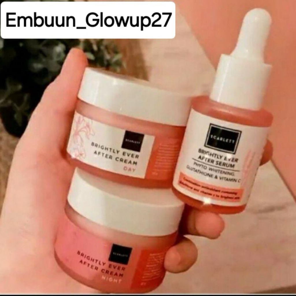 Promo 3 in 1 Scarlett Whitening Brighly after ever series-paket Lengkap skincare wajah untuk mencera