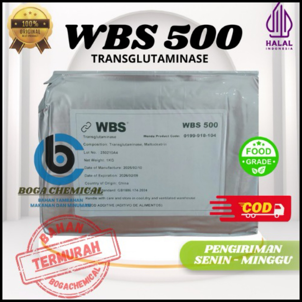 

#1KG# WBS 500 (KEMASAN ORIGINAL) / Enzim Perenyah Kress Bakso Sosis Dimsum / Enzim / Transglutaminase