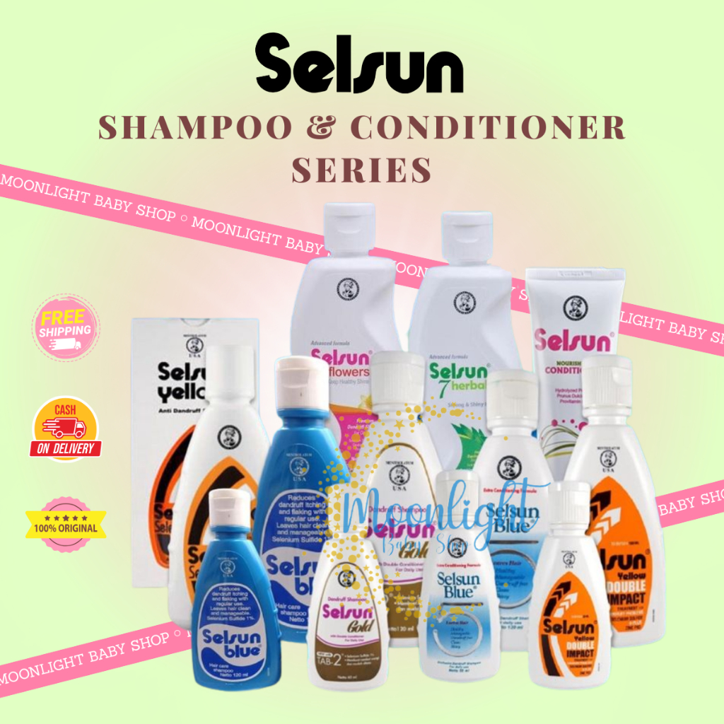 Selsun Shampoo Conditioner Series/Anti Ketombe Blue 5 Five Yellow Double Gold 7 Seven Herbal Flowers