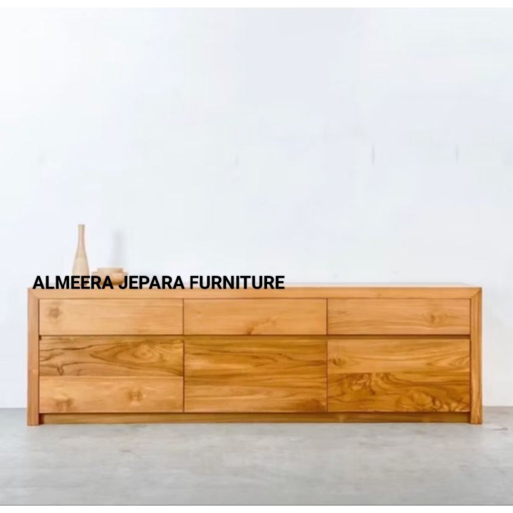 Meja tv Kayu Jati Minimalis Bufet tv minimalis modern Buffet jati Meja Tv Kayu Solid