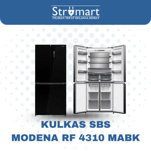 Modena Kulkas Side by Side RF-4310MABK / Kulkas Modena 4 Pintu