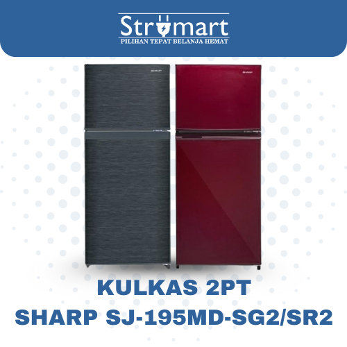 KULKAS SHARP SJ 195 MD LEMARI ES 2 PINTU SJ195MD SJ 195MD