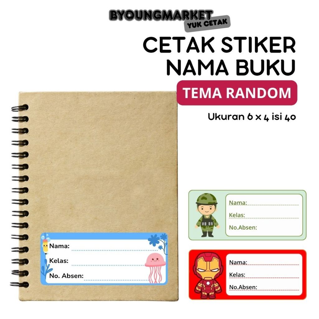 

Sticker Mata Pelajaran Nama Buku Custom Isi 40pcs / Stiker Anak Sekolah Karakter Label Mapel Tema random