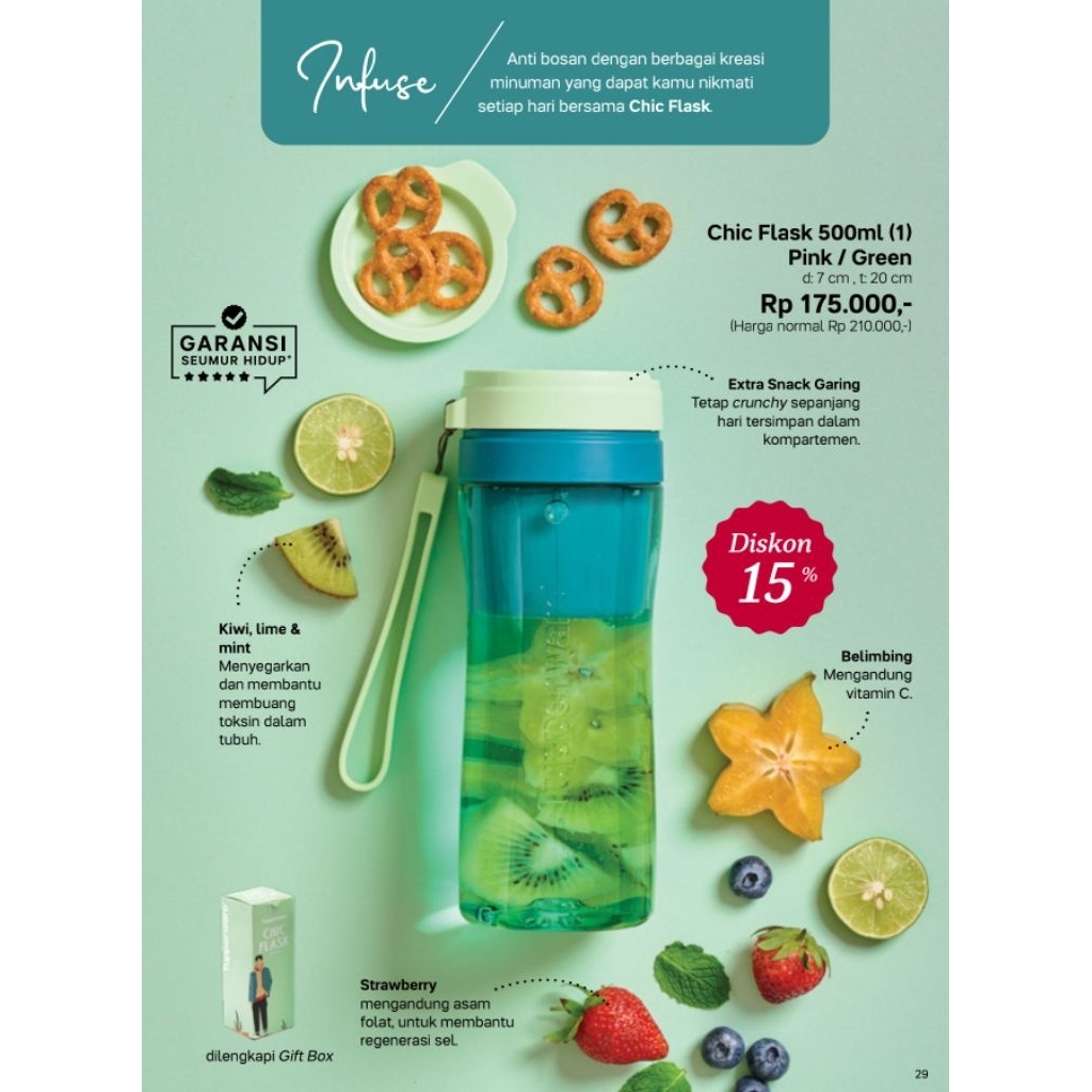 Botol Crystal H2go Tupperware