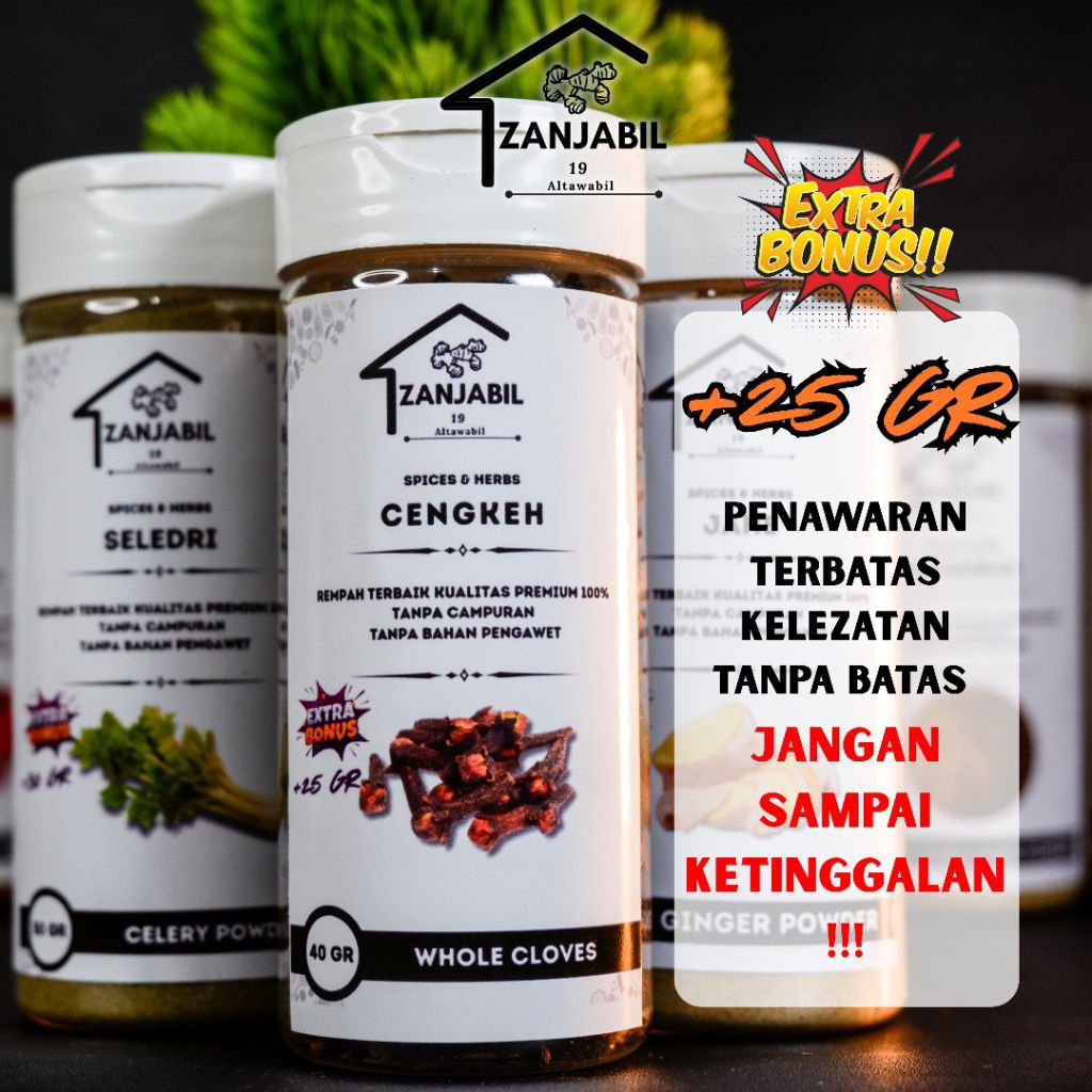 

Zanjabil Cengkeh Utuh Organik Herbal 40gr + Exstra 25gr |Rempah Masak Dan Herbal Alami