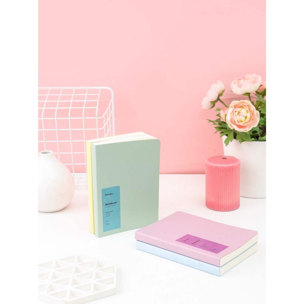 

Bukuqu Soft Leather B6 #Agenda pastel color - Notebook kulit premium - cream paper
