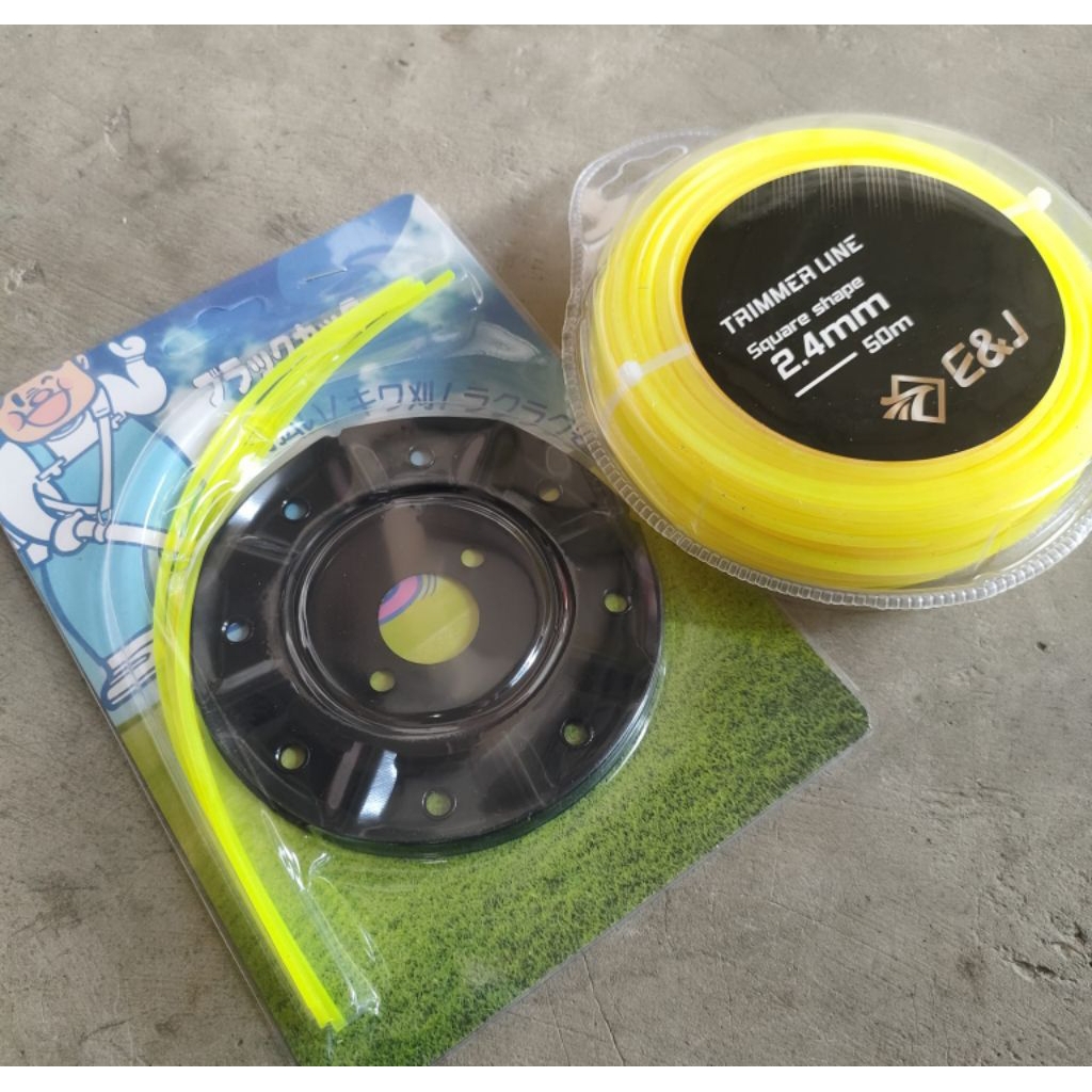 Pisau Plat Nylon + Senar Nylon 50 Meter Untuk Potong Rumput