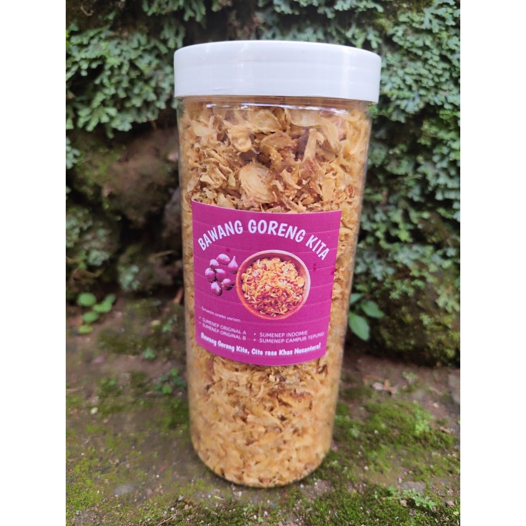

Bawang Goreng Sumenep Original kualitas A kemasan toples berat 400 gram