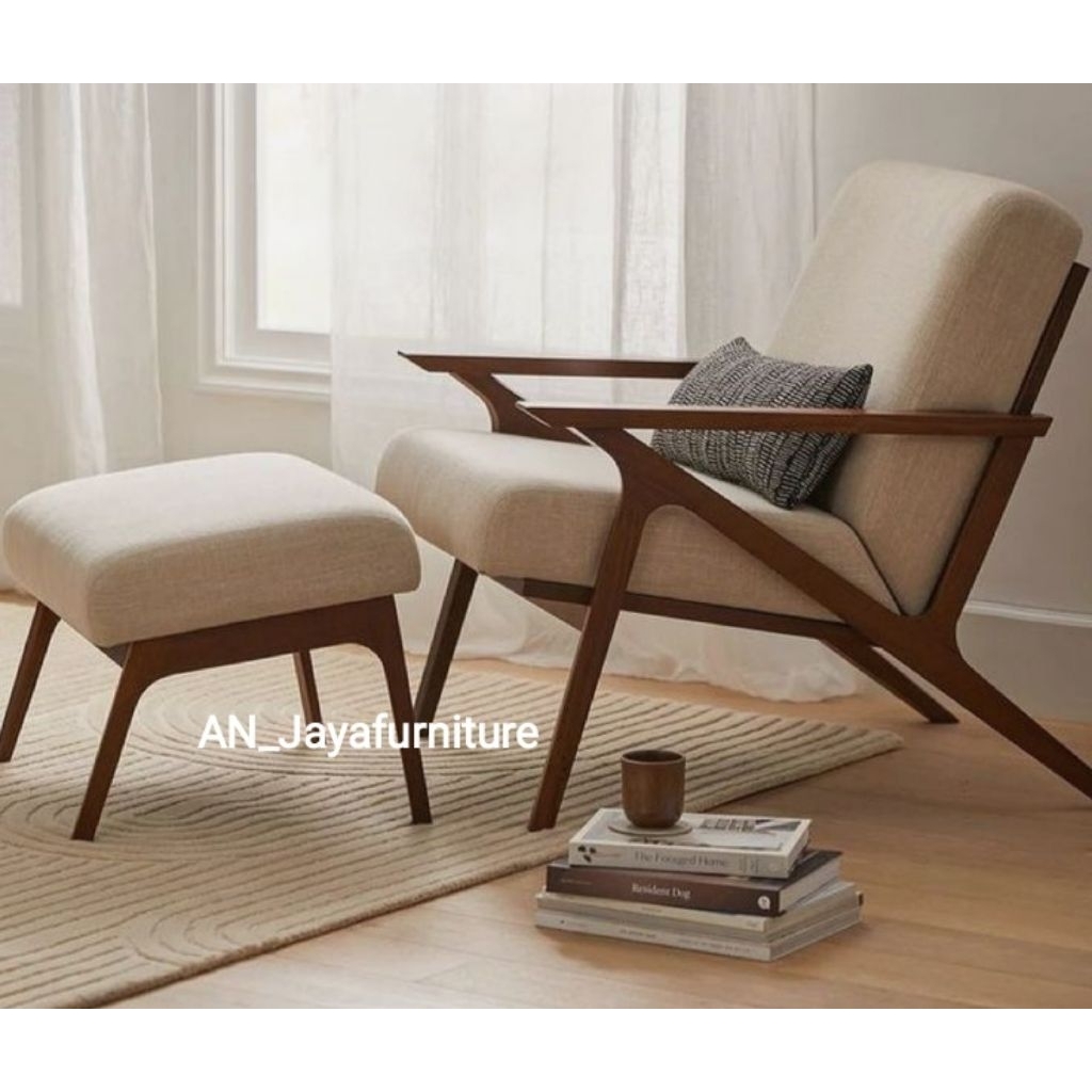 sofa single santai kayu jati kursi santai minimalis