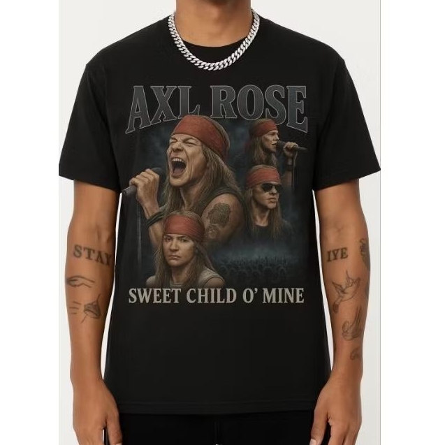 kaos Axl rose guns n roses rock band t shirt